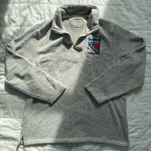 CCM NHL New York Rangers Grey Quarter-zip Pullover - XL